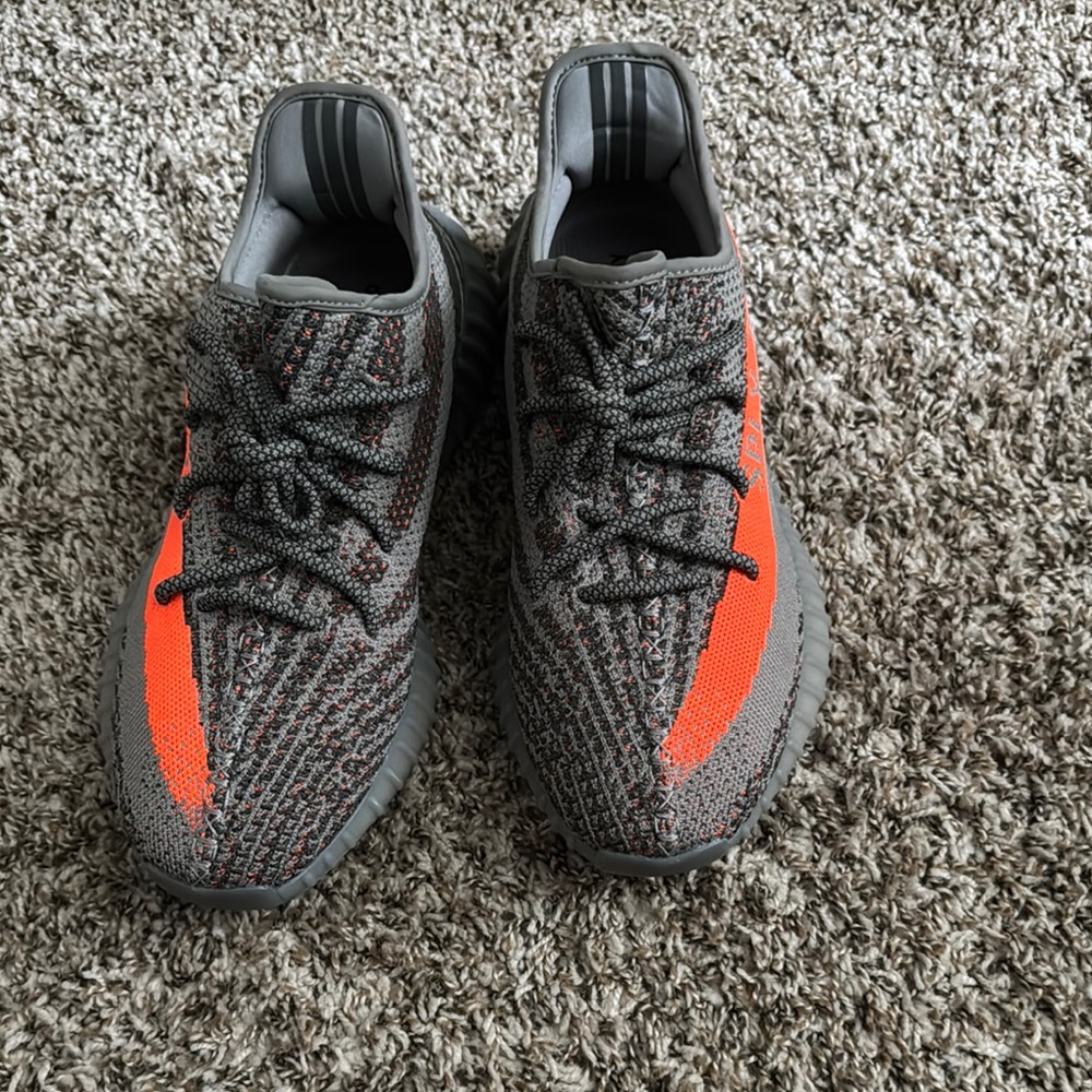 Yeezy Boost 350 V2 in Gray and Orange